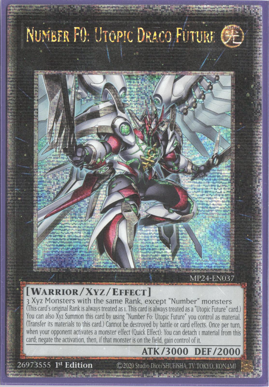 Number F0: Utopic Draco Future (Quarter Century Secret Rare) MP24-EN037 25th Anniversary Tin: Dueling Mirrors Yu-Gi-Oh 1st Edition