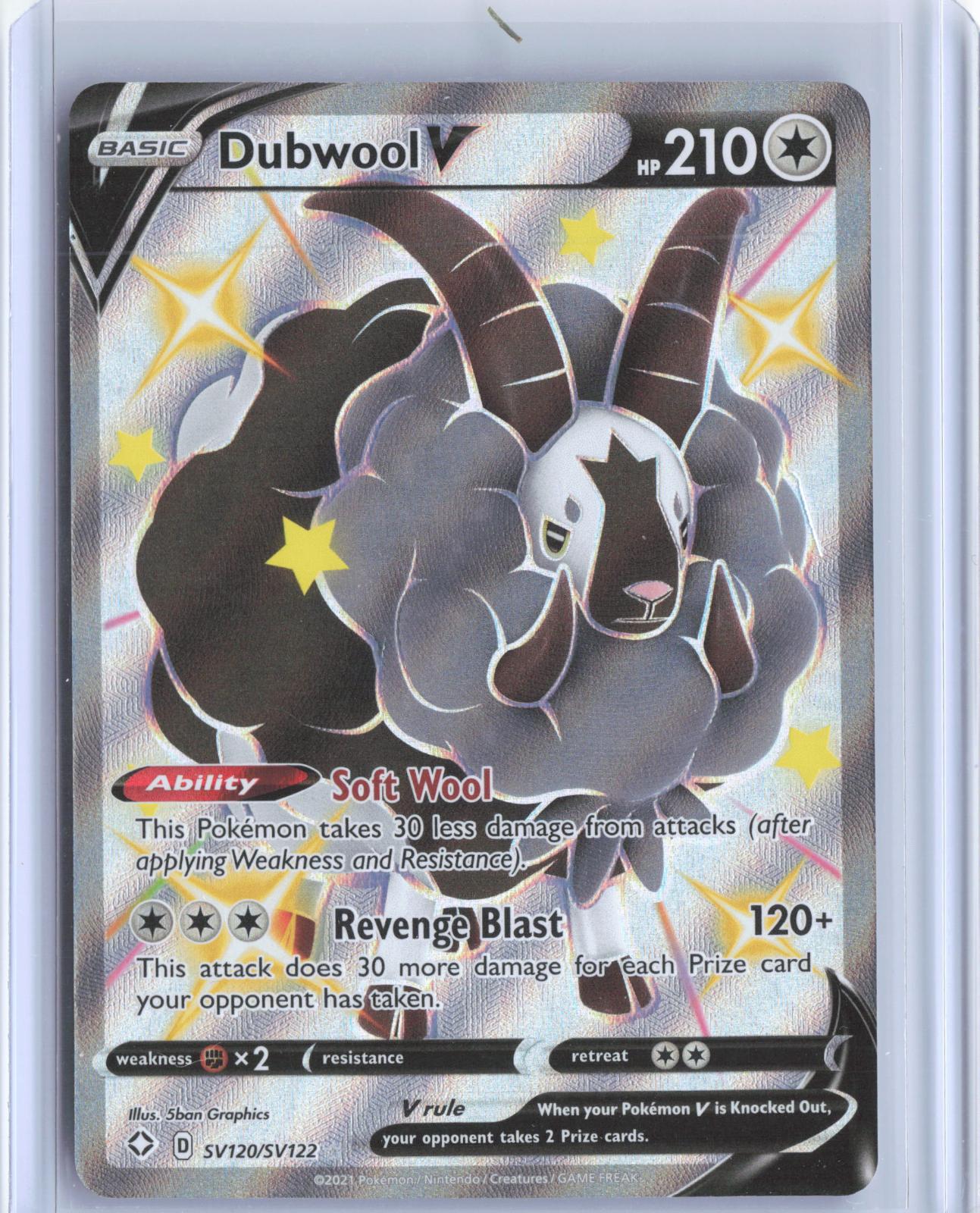 Dubwool V SV120/SV122 Holo V Rare Shining Fates Shiny Vault Pokemon