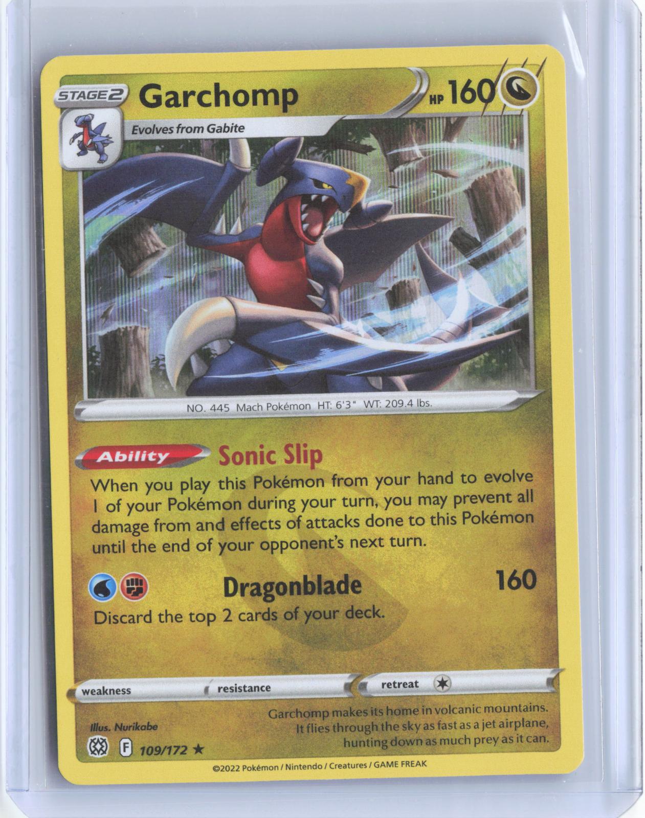 Garchomp 109/172 Holo Rare Brilliant Stars Pokemon Reverse Holo TCG Card