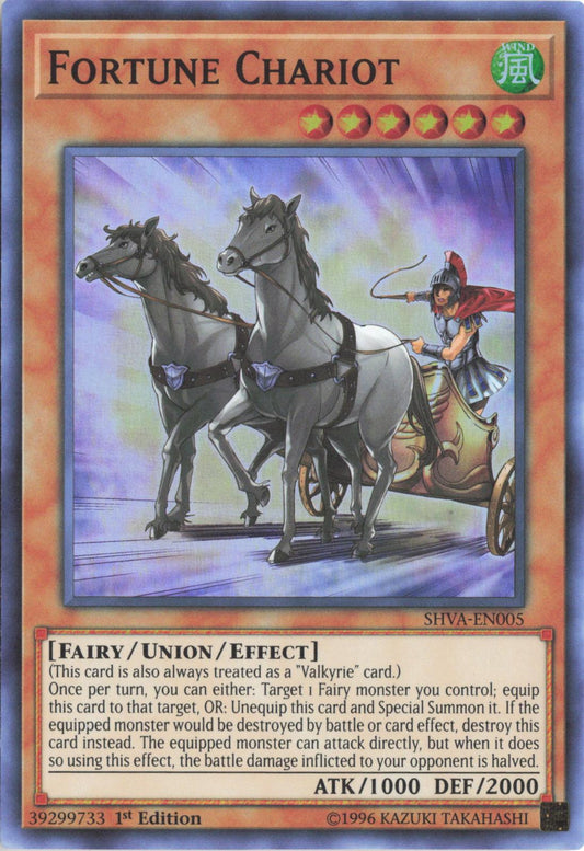 Fortune Chariot SHVA-EN005 Super Rare Shadows in Valhalla Yu-Gi-Oh 1st Edition