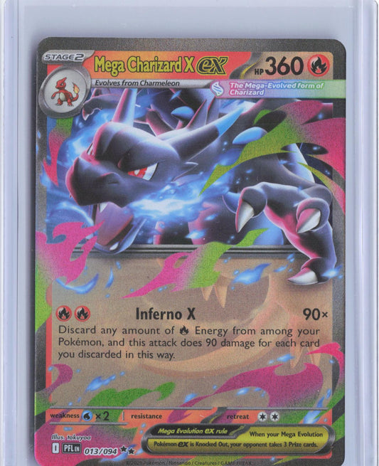 Mega Charizard X ex 013/094 Double Rare Phantasmal Flames Pokemon Holo TCG Card