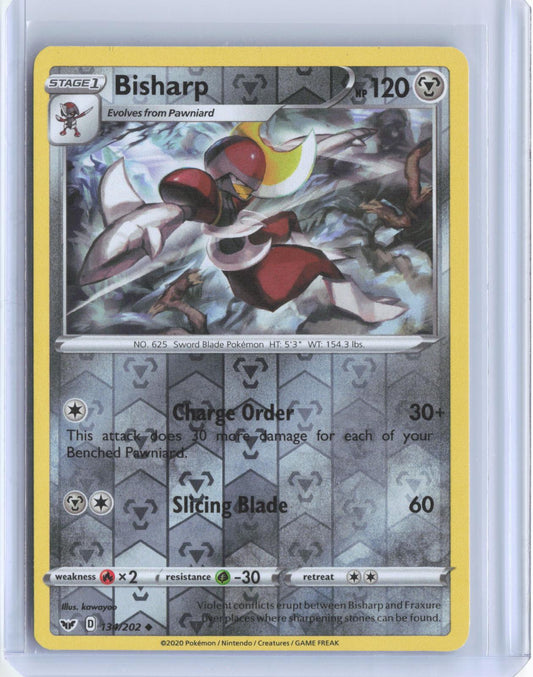Bisharp 134/202 Uncommon Sword & Shield Pokemon Reverse Holo TCG Card