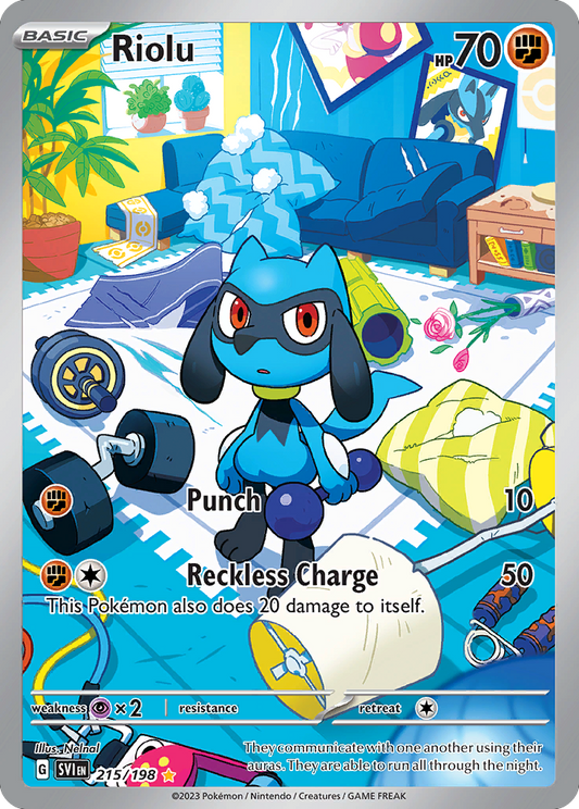 Riolu 215/198 Illustration Rare Scarlet & Violet Pokemon Holo