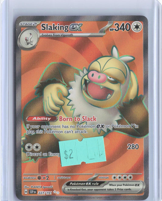 Slaking ex 227/191 Ultra Rare Surging Sparks Pokemon TCG Card