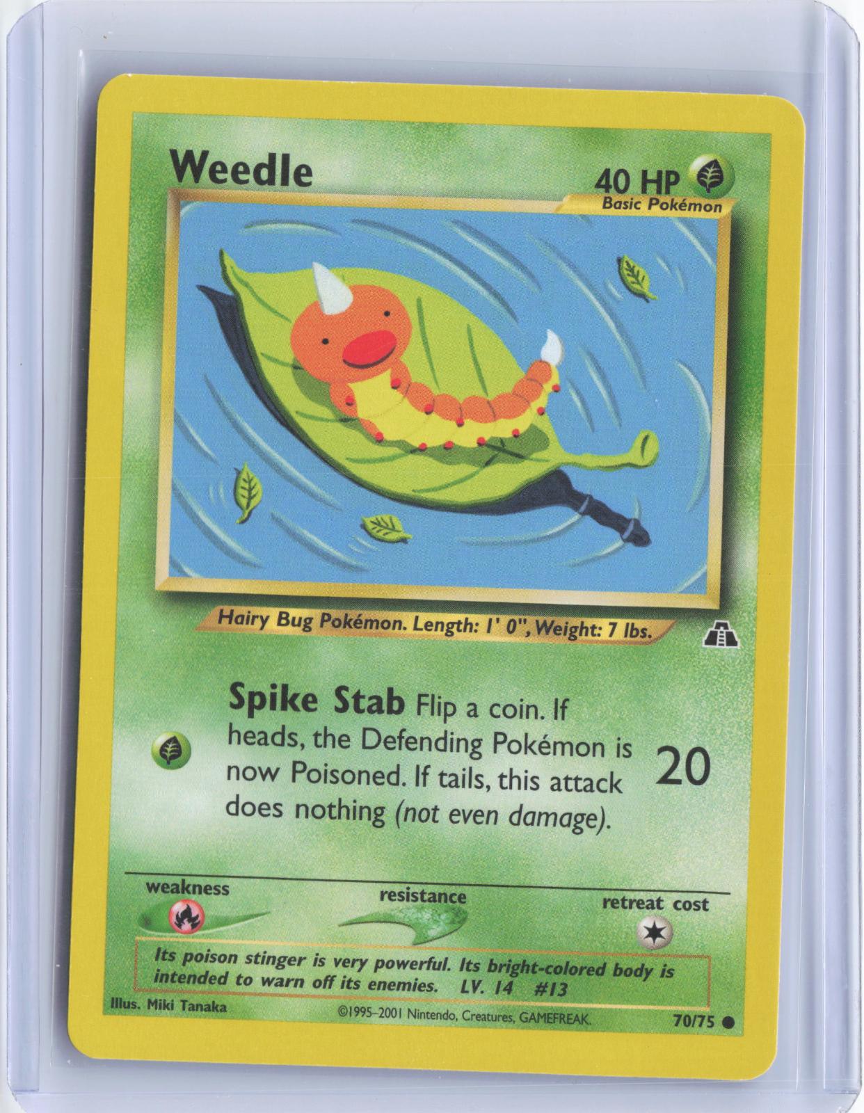 Weedle 70/75 Common Neo Discovery Pokemon Unlimited TCG Card