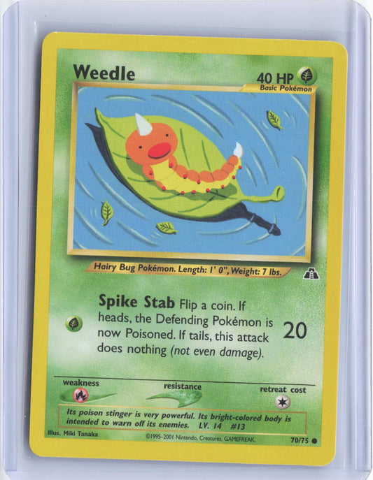 Weedle 70/75 Common Neo Discovery Pokemon Unlimited TCG Card