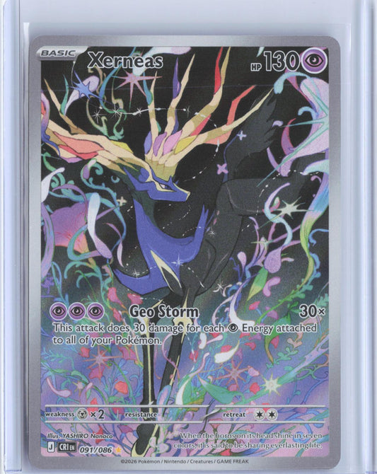 Xerneas 091/086 Holo Illustration Rare Chaos Rising Pokemon