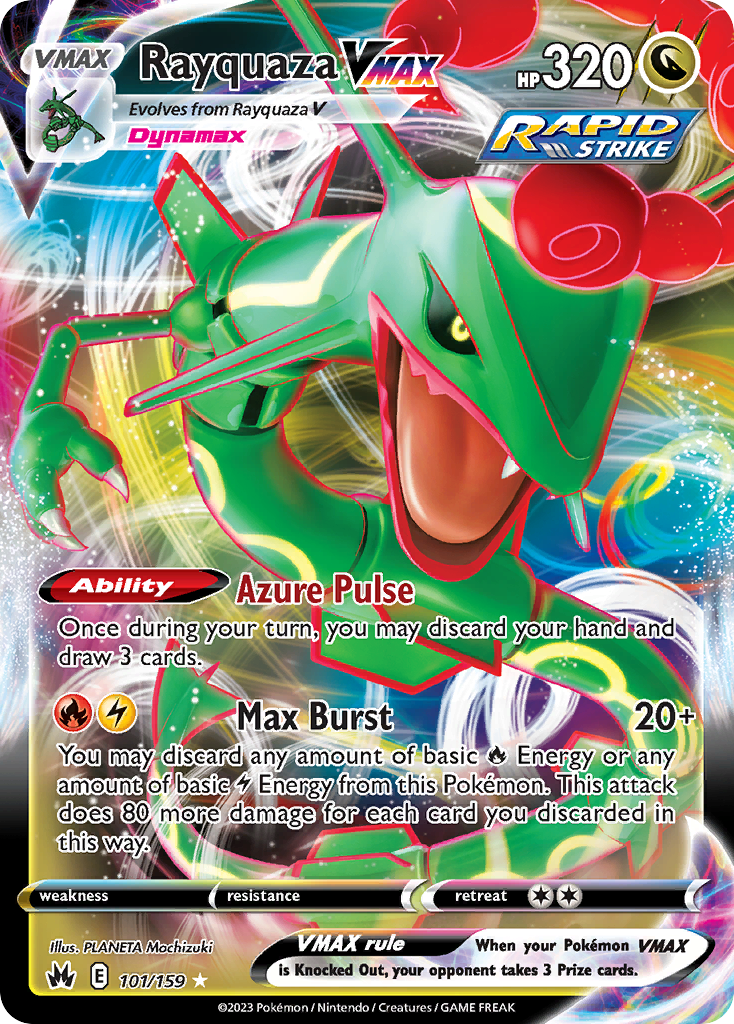 Rayquaza VMAX 101/159 Holo VMAX Rare Crown Zenith Pokemon