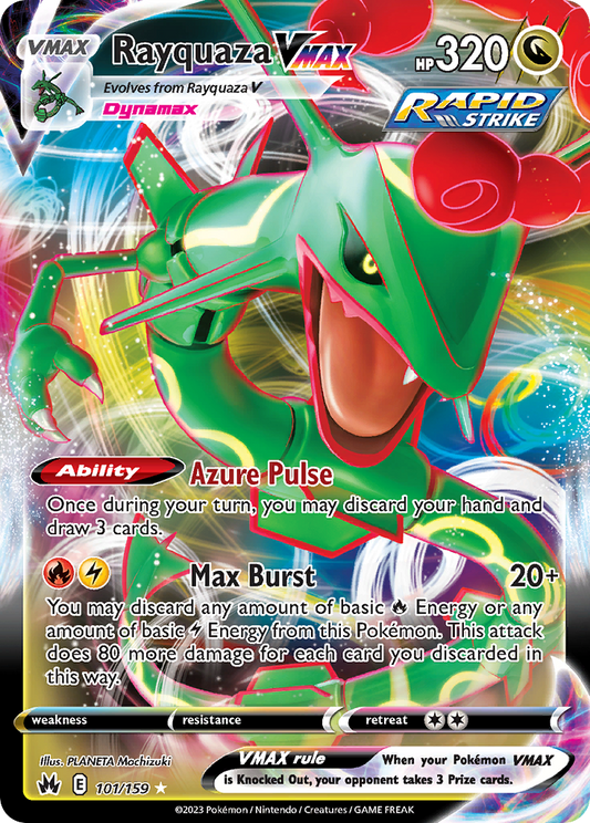 Rayquaza VMAX 101/159 Holo VMAX Rare Crown Zenith Pokemon