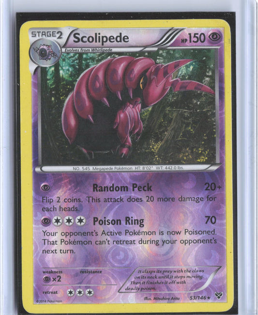 Scolipede 53/146 Rare XY Pokemon Reverse Holo TCG Card