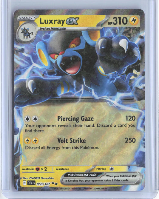 Luxray ex 068/167 Double Rare Twilight Masquerade Pokemon Holo