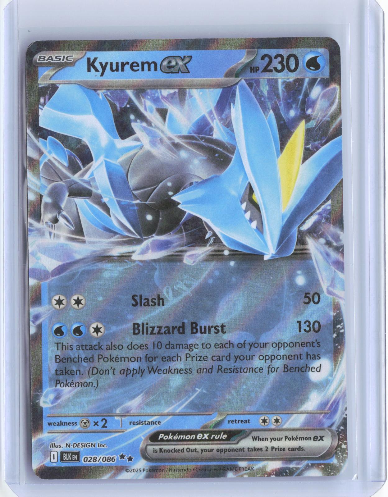 Kyurem ex 028/086 Holo Double Rare Black Bolt Pokemon TCG Card