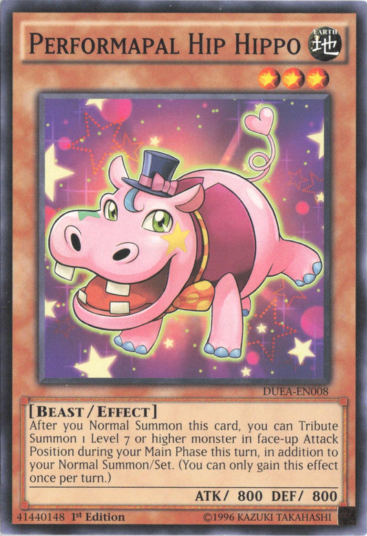 Performapal Hip Hippo DUEA-EN008 Duelist Alliance Yu-Gi-Oh 1st Edition