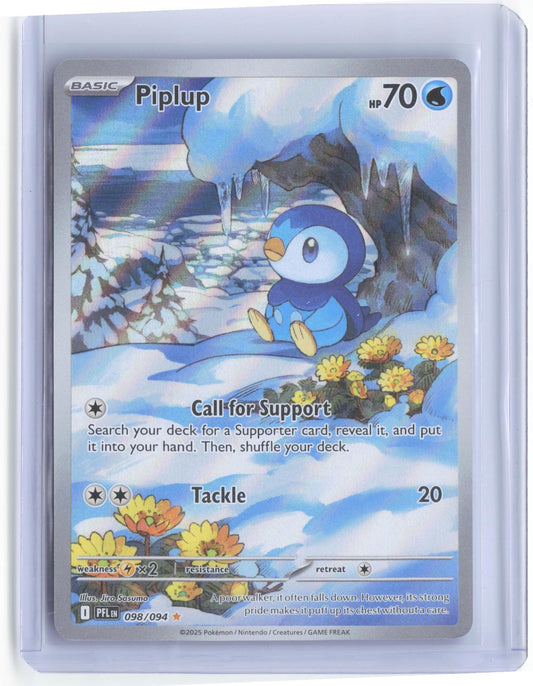 Piplup 098/094 Illustration Rare Phantasmal Flames Pokemon Holo TCG Card