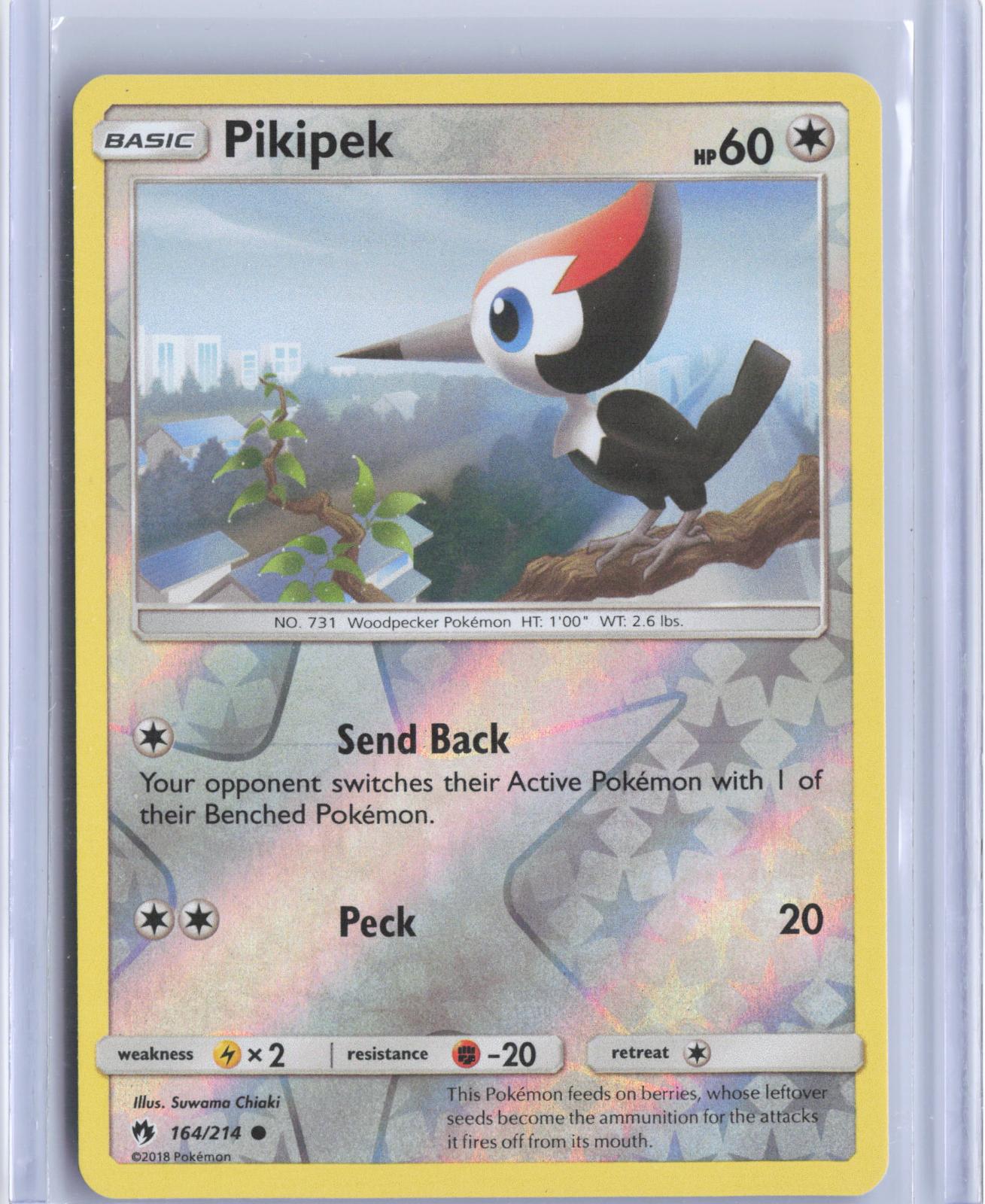 Pikipek 164/214 Common Lost Thunder Pokemon Reverse Holo TCG Card