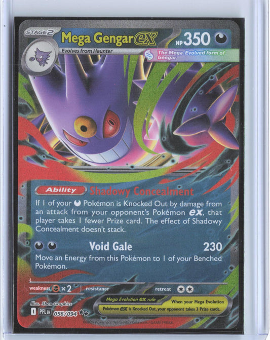 Mega Gengar ex 056/094 Double Rare Phantasmal Flames Pokemon Holo