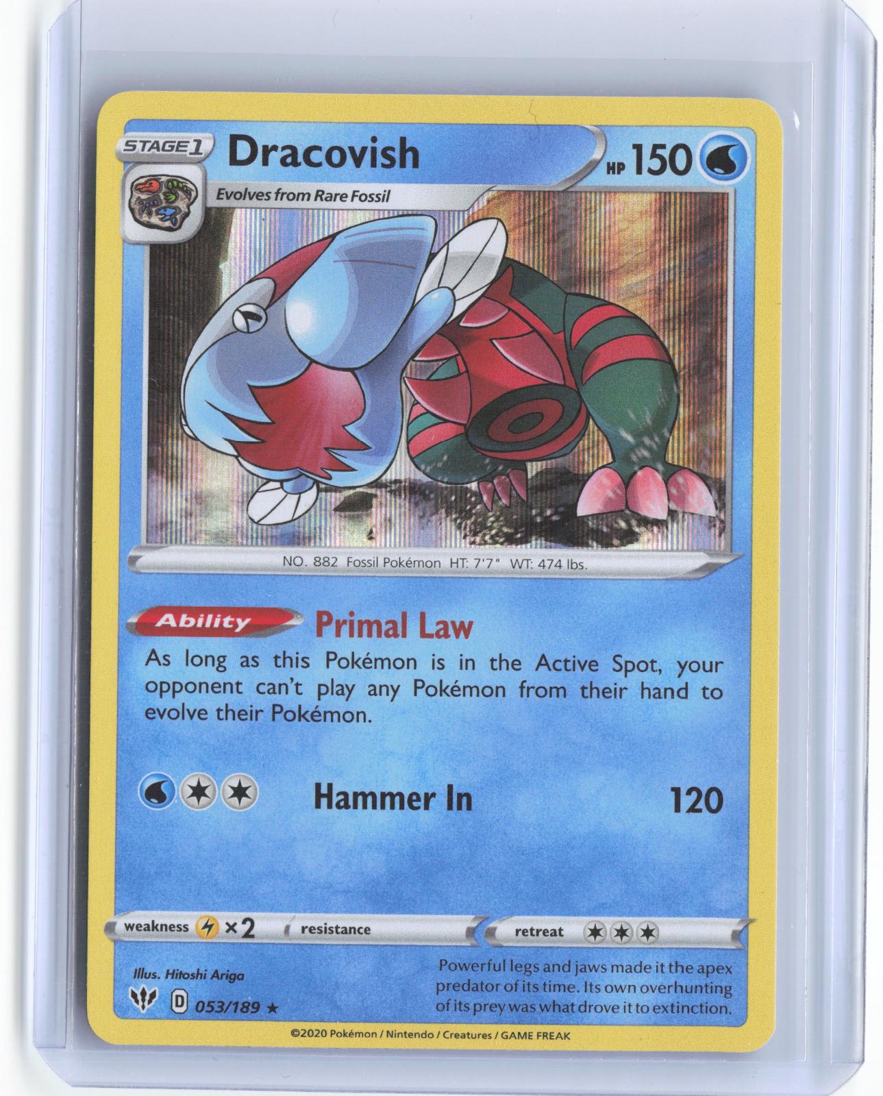 Dracovish 053/189 Holo Rare Darkness Ablaze Pokemon Holo TCG Card