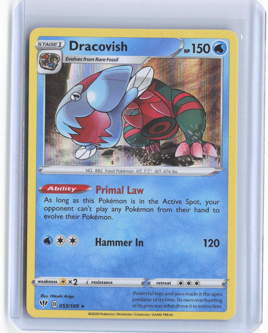 Dracovish 053/189 Holo Rare Darkness Ablaze Pokemon Holo TCG Card