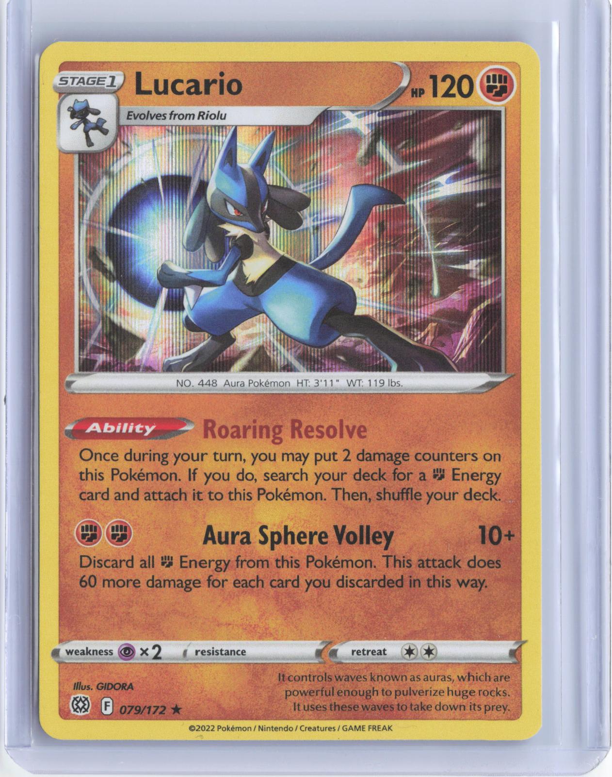 Lucario 079/172 Holo Rare Brilliant Stars Pokemon Holo TCG Card