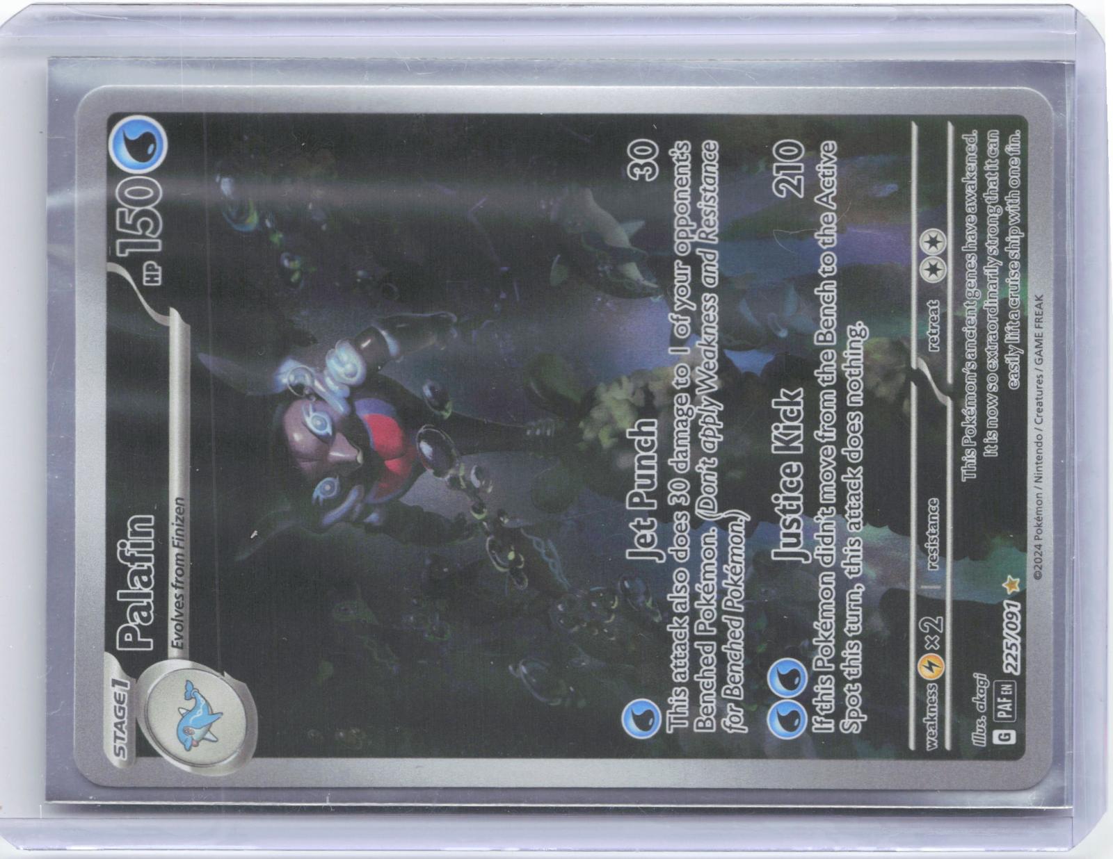 Palafin 225/091 Illustration Rare Paldean Fates Pokemon Holo