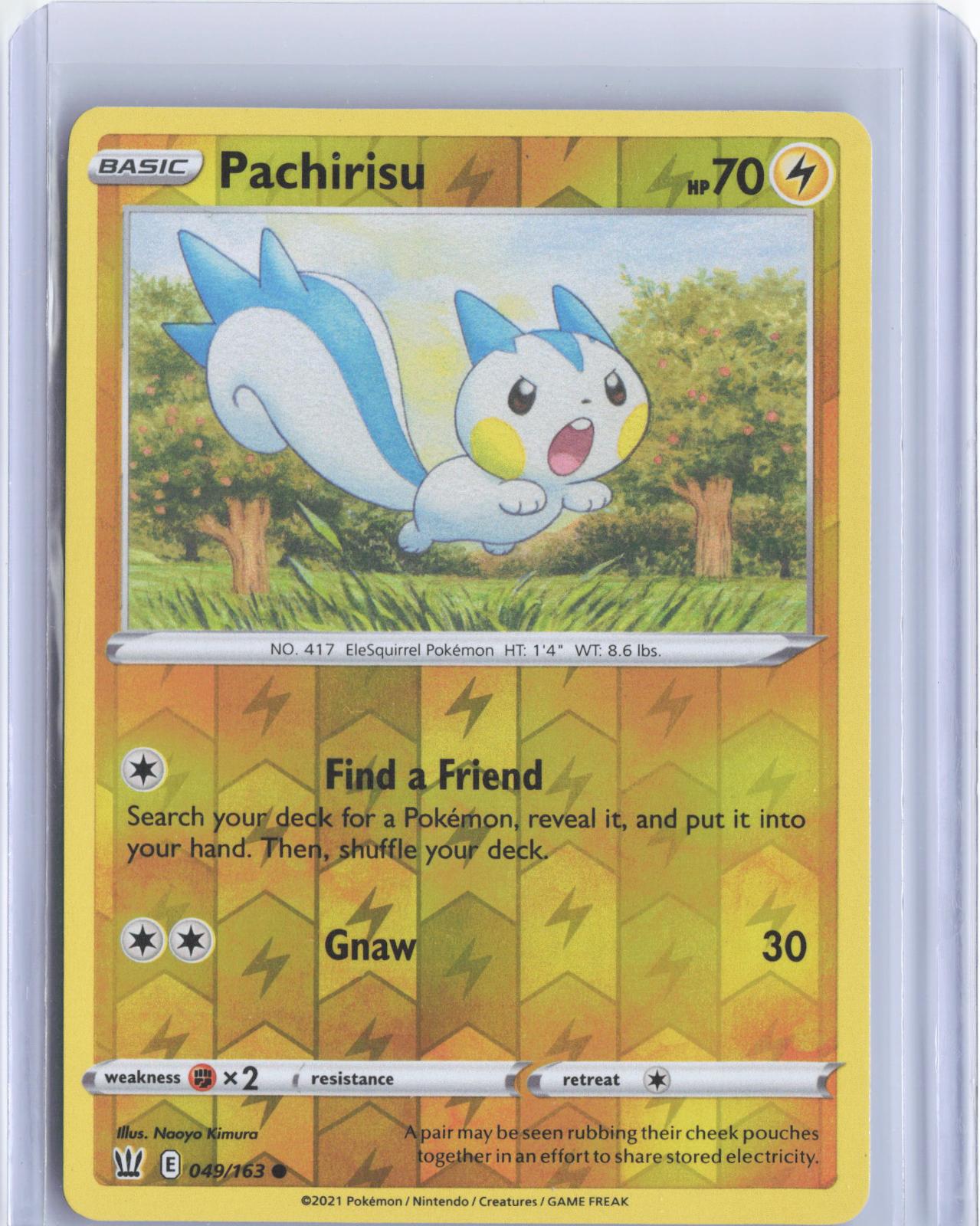 Pachirisu 049/163 Common Battle Styles Pokemon Reverse Holo TCG Card
