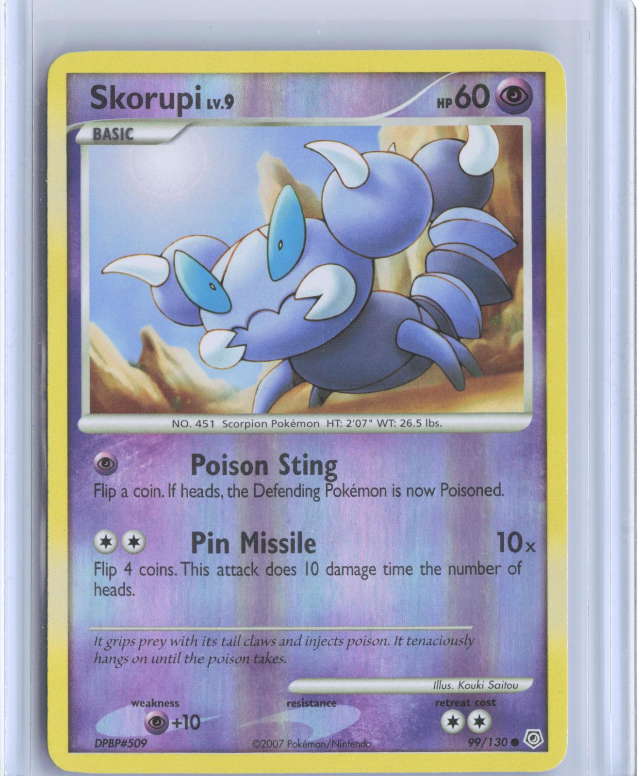 Skorupi 99/130 Common Diamond & Pearl Pokemon Reverse Holo TCG Card