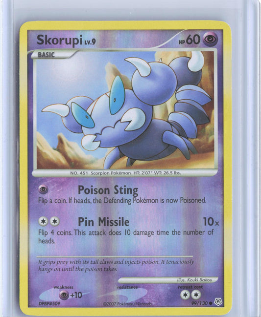 Skorupi 99/130 Common Diamond & Pearl Pokemon Reverse Holo TCG Card
