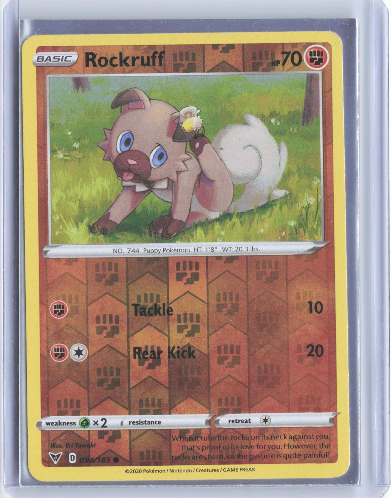 Rockruff 094/185 Common Vivid Voltage Pokemon Reverse Holo TCG Card