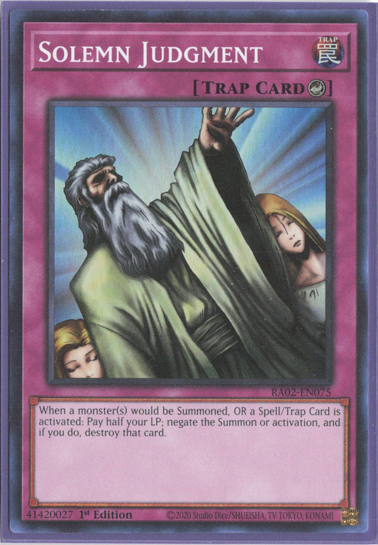 Solemn Judgment RA02-EN075 25th Anniversary Rarity Collection II Yu-Gi-Oh 1st Edition