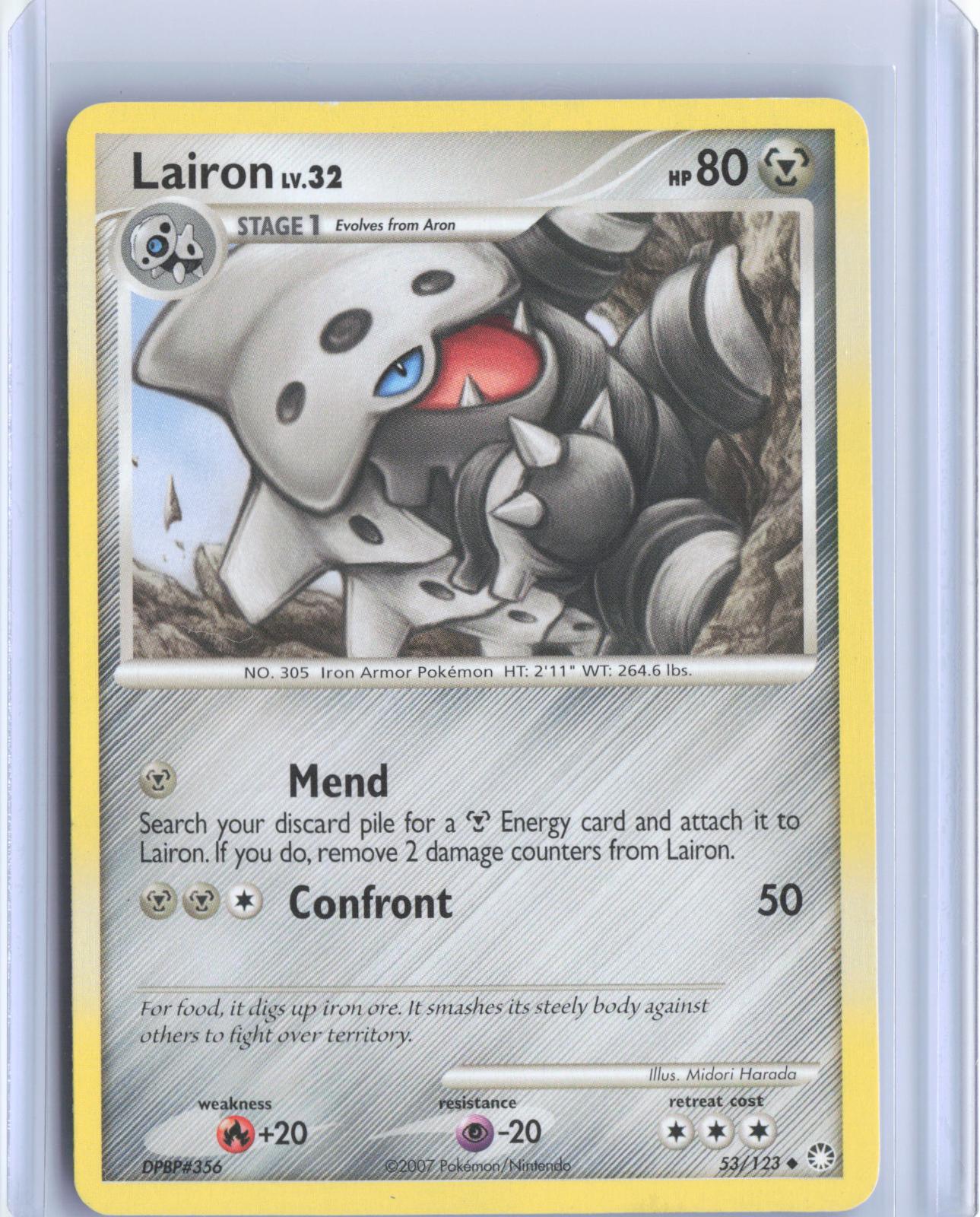 Lairon 53/123 Uncommon Mysterious Treasures Pokemon TCG Card