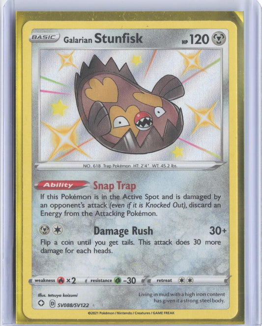 Galarian Stunfisk SV088/SV122 Shining Fates Shiny Vault Pokemon Holo TCG Card