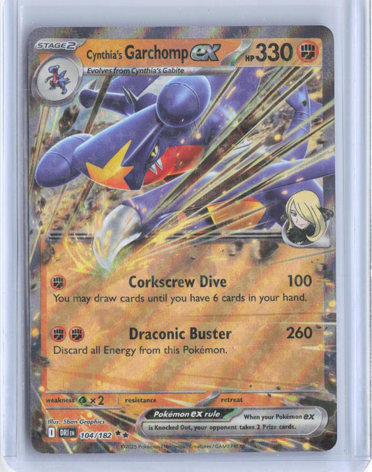 Cynthia's Garchomp ex 104/182 Double Rare Destined Rivals Pokemon Holo