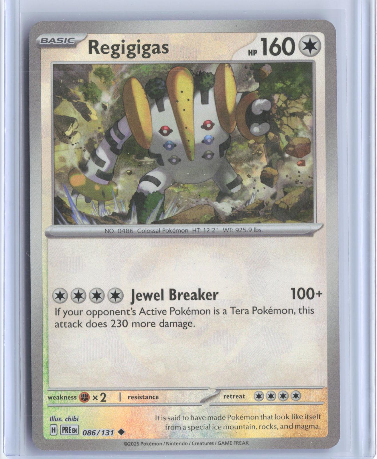 Regigigas (Master Ball Pattern) 086/131 Holo Prismatic Evolutions Pokemon TCG