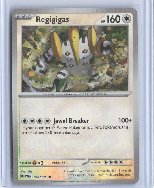Regigigas (Master Ball Pattern) 086/131 Holo Prismatic Evolutions Pokemon TCG