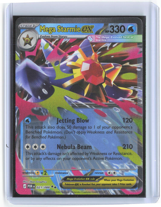 Mega Starmie ex 021/088 Double Rare Perfect Order Pokemon Holo