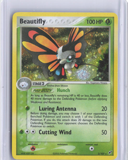 Beautifly 2/107 Holo Rare Deoxys Pokemon Holo TCG Card