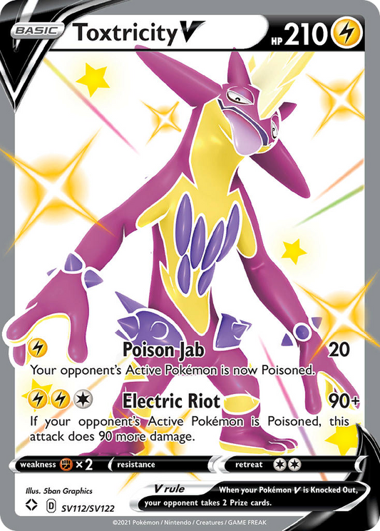 Toxtricity V SV112/SV122 Holo V Rare Shining Fates Shiny Vault Pokemon