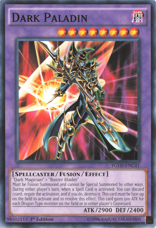 Dark Paladin YGLD-ENC41 King of Games: Yugi's Legendary Decks Yu-Gi-Oh 1st Edition