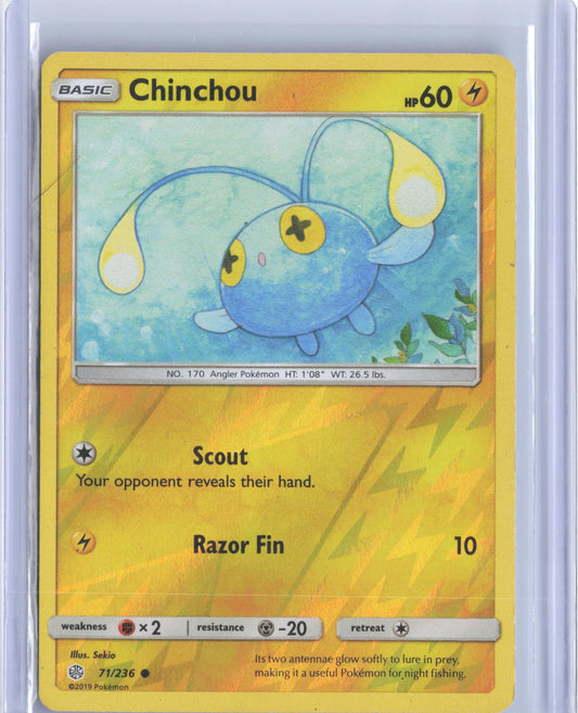 Chinchou 71/236 Common Cosmic Eclipse Pokemon Reverse Holo TCG Card