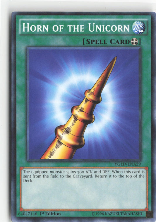 Horn of the Unicorn YGLD-ENA29 King of Games: Yugi's Legendary Decks Yu-Gi-Oh 1st Edition