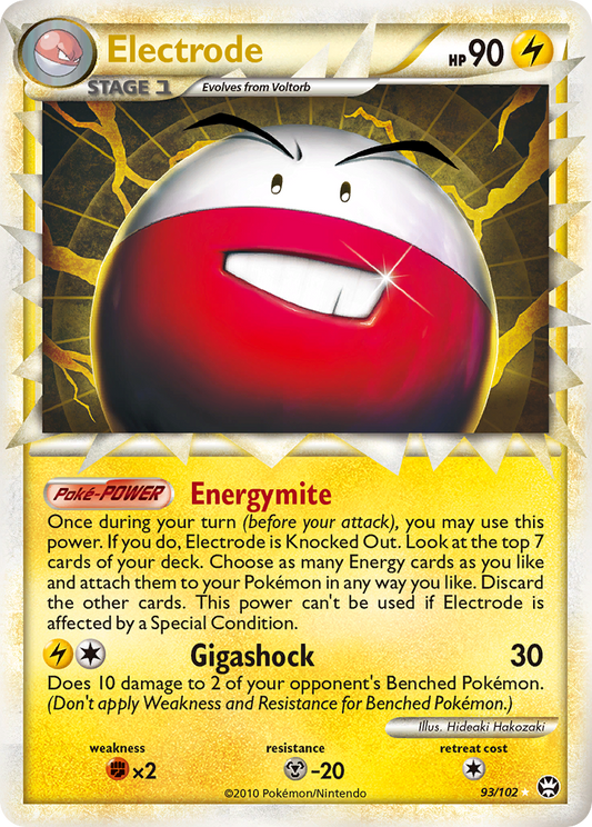 Electrode 93/102 Prime Rare HGSS Triumphant Pokemon Holo