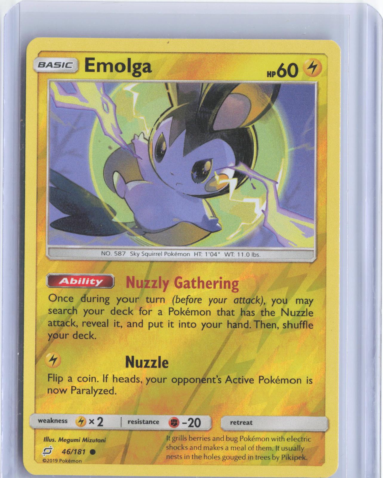 Emolga 46/181 Common Team Up Pokemon Reverse Holo TCG Card