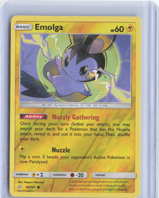 Emolga 46/181 Common Team Up Pokemon Reverse Holo TCG Card