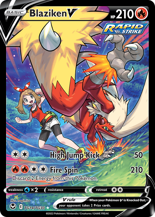 Blaziken V TG14/TG30 Holo V Rare Silver Tempest Trainer Gallery Pokemon