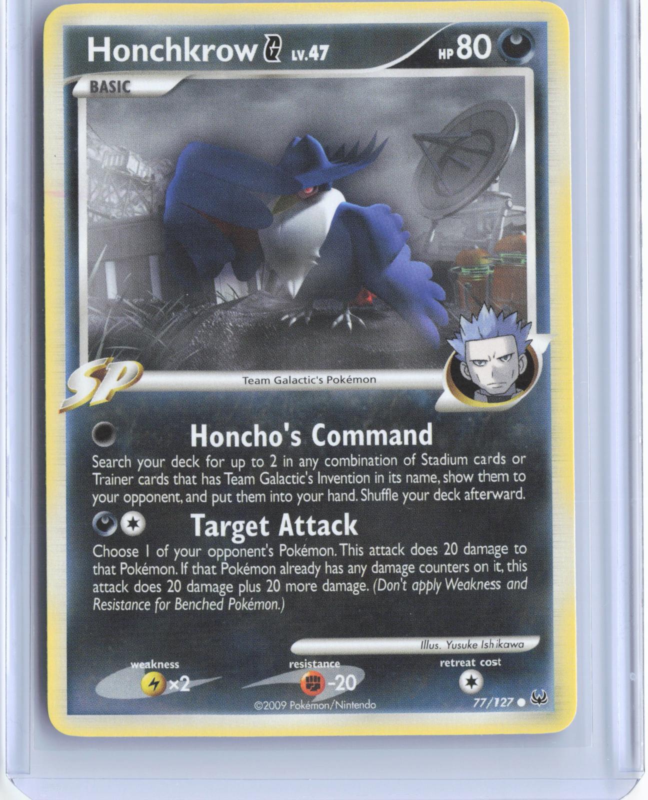 Honchkrow G 77/127 Common Platinum Pokemon TCG Card