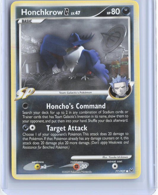 Honchkrow G 77/127 Common Platinum Pokemon TCG Card