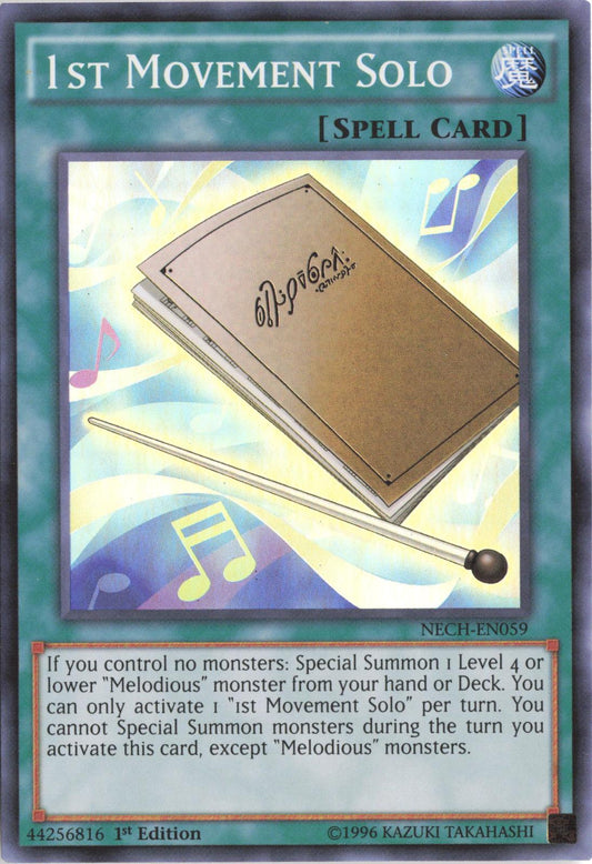 1st Movement Solo NECH-EN059 Super Rare The New Challengers Yu-Gi-Oh 1st Edition