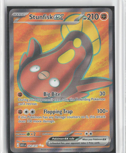 Stunfisk ex 252/217 Ultra Rare Ascended Heroes Pokemon Holo