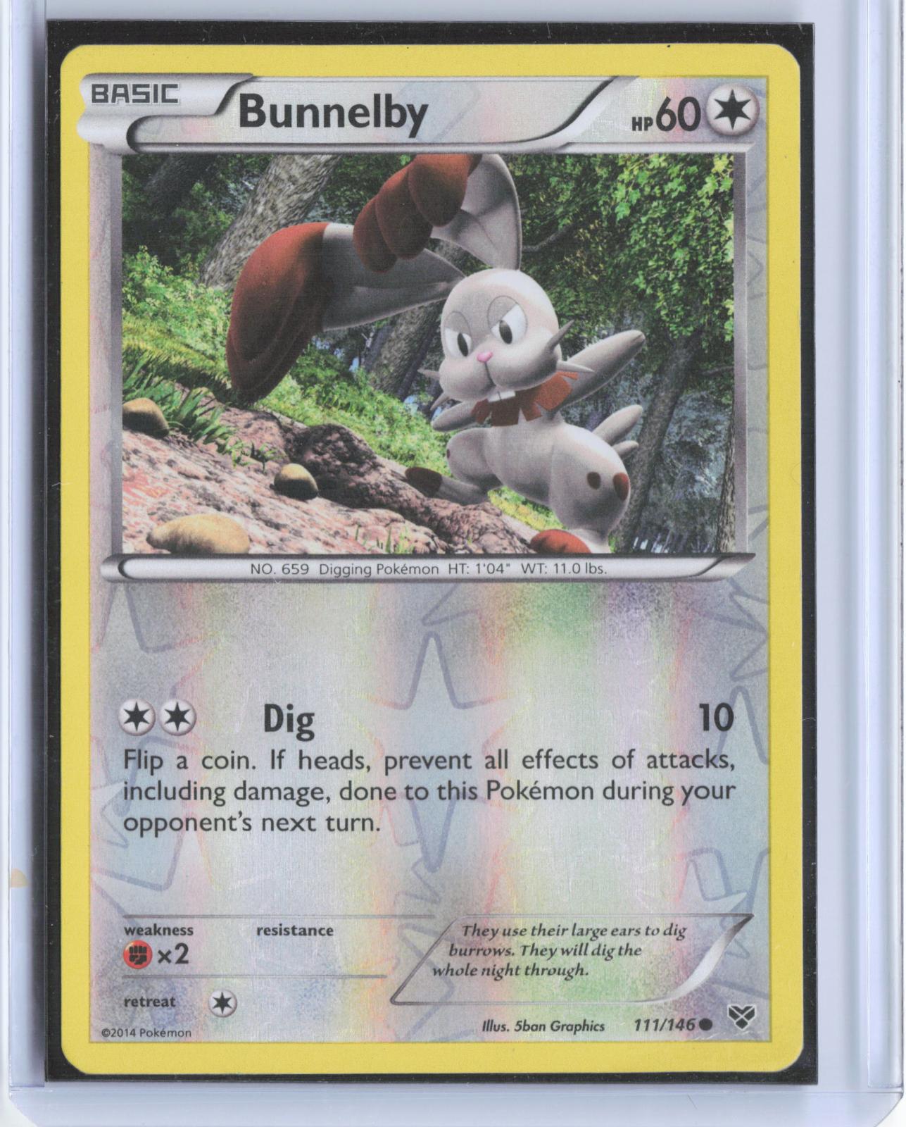 Bunnelby 111/146 Common XY Pokemon Reverse Holo TCG Card