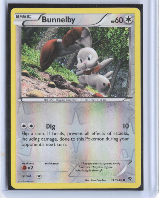 Bunnelby 111/146 Common XY Pokemon Reverse Holo TCG Card